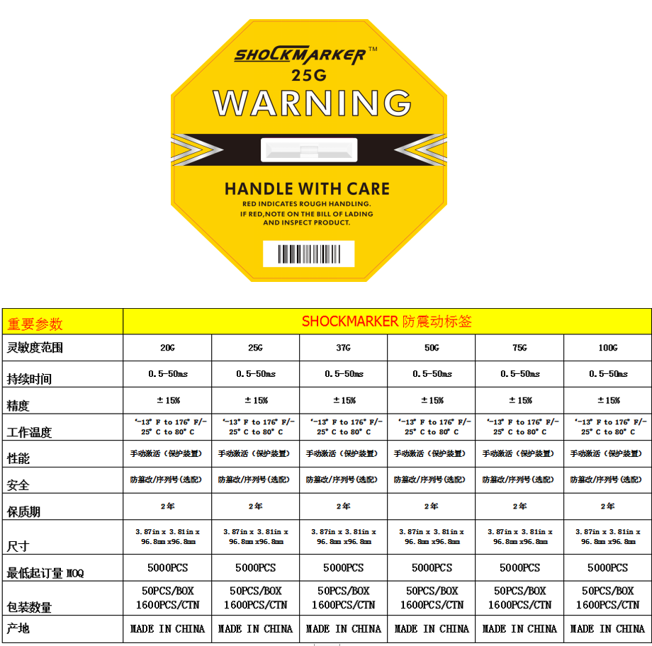 防倾斜标签